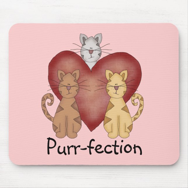 Katzen Schnurren-fection T-Shirts und Geschenke Mousepad (Vorne)