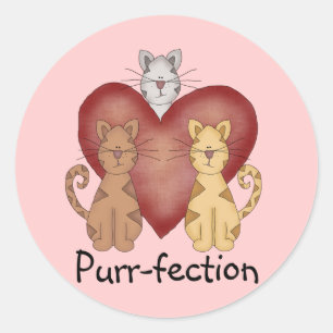 Katzen Schnurren-fection T-Shirts und Geschenke Runder Aufkleber