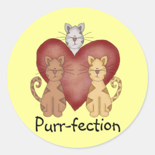Katzen Schnurren-fection T-Shirts und Geschenke Runder Aufkleber