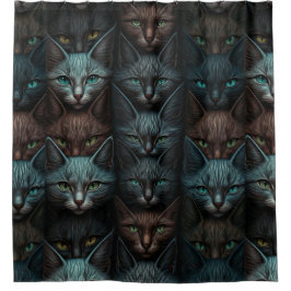 Katzen Schöne Dunkle Emo Goth Liebhaber Duschvorhang