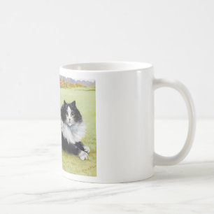 Katzen-, Schwarze u. weißekatze Louis Wain Tasse