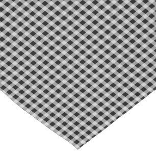 Katzen-Schwarzweiss-Gingham-Karo-kariertes Muster Kurzer Tischläufer