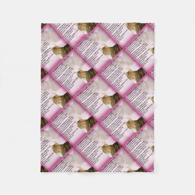 Katzen-Schwiegertochter-Gedicht Fleecedecke (Vorderseite)