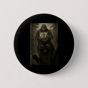 Katzen-Selfie 67 Meme Six Seven Lustiger Bigfoot  Button