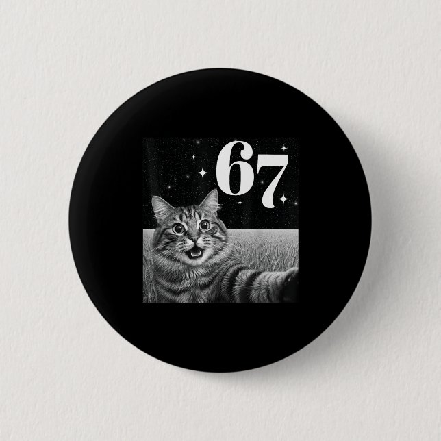 Katzen-Selfie mit 67 Meme lustige Katzen Grafik fü Button (Vorderseite)