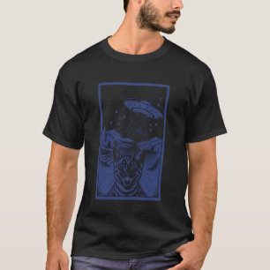 Katzen-Selfie mit Alien-UFO für lustige Katzenlieb T-Shirt