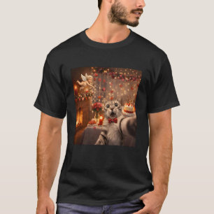 Katzen-Selfie mit Cupid Lustiger Valentinstag Männ T-Shirt
