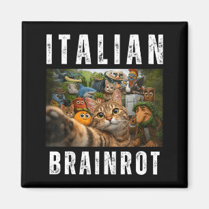Katzen-Selfie mit lustigem italienischem Brainrot- Magnet