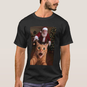 Katzen-Selfie Weihnachtsmann Lustige Weihnachtskat T-Shirt