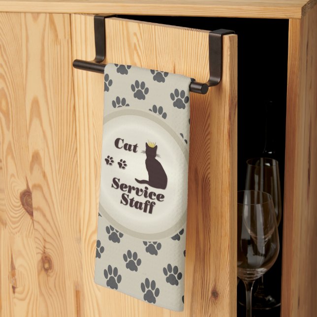 Katzen-Servicepersonal 😸 Geschirrtuch (Drittel gefaltet)