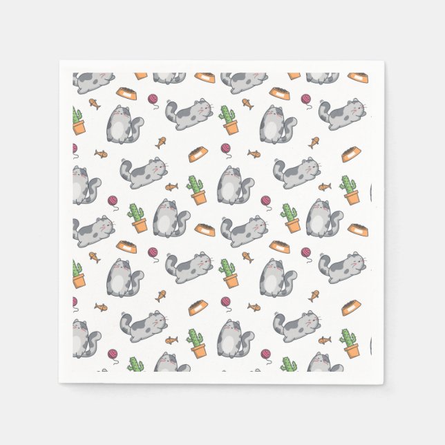 Katzen Serviette (Vorderseite)