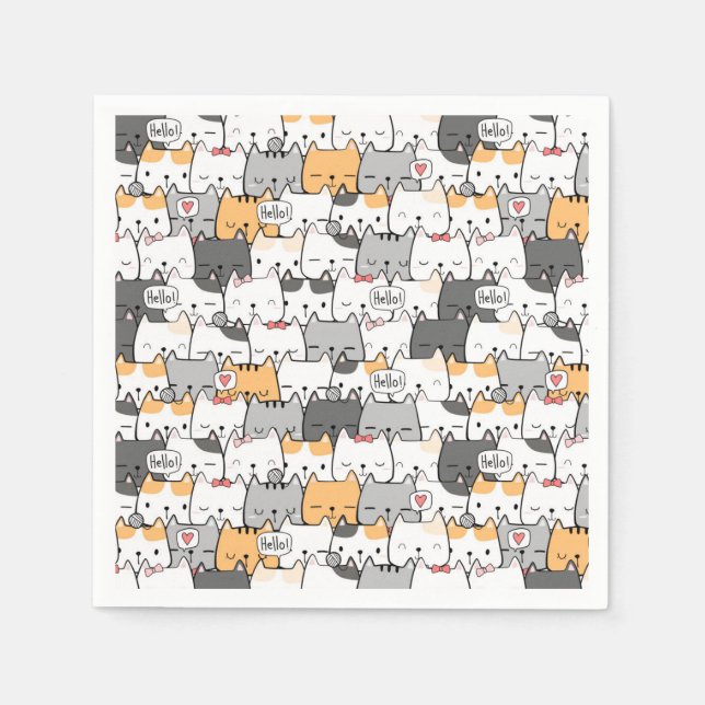 Katzen Serviette (Vorderseite)