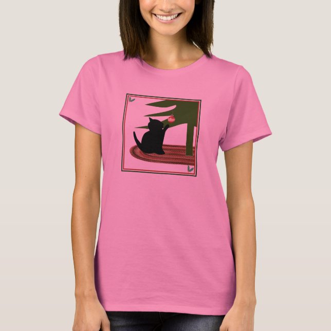 Katzen-Shirt der lustigen langen Hülsen-Frauen T-Shirt (Vorderseite)