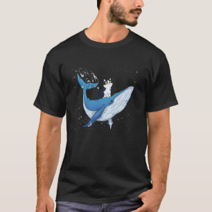 Katzen-Shirt Katze Wal Weltraum Lustiges Kätzchen T-Shirt