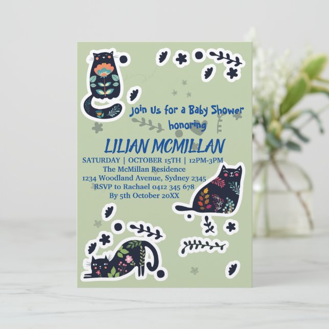 KATZEN SIE MICH, WENN SIE EINE GUTE EINLADUNG KATZ (Stehend Vorderseite)