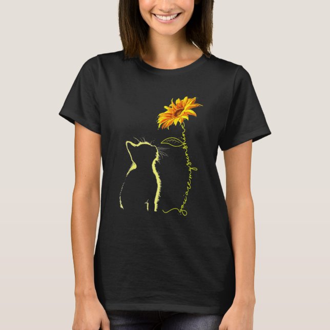 Katzen Sie sind meine Sonnenschirme Sonnenblumenre T-Shirt (Vorderseite)