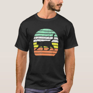 Katzen-Silhouette Retro Vintage Sonnenuntergang T-Shirt