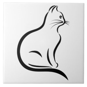 Katzen-Silhouetteillustration Fliese