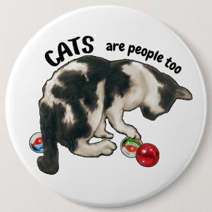 KATZEN SIND AUCH NUR MENSCHEN, Kunstwerk von Katze Button
