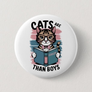 Katzen sind cool als Jungen Button