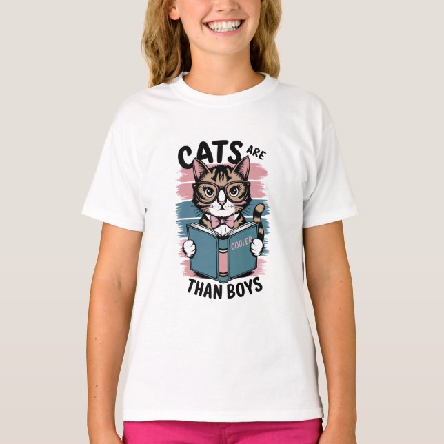 Katzen sind cool als Jungen T-Shirt (Vorderseite)