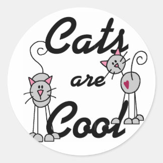 Katzen sind Cool Runder Aufkleber
