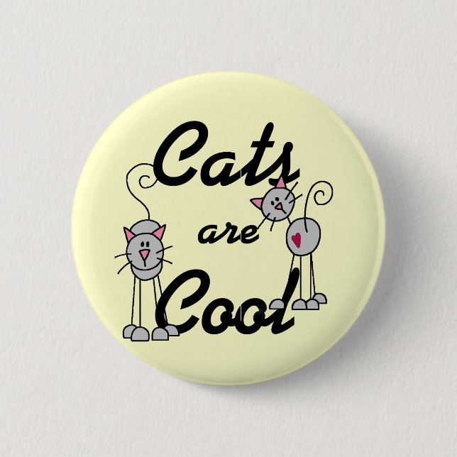 Katzen sind cool T-Shirts und Geschenke Button (Vorderseite)