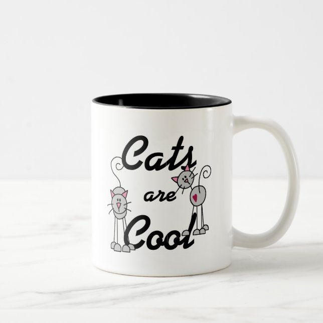 Katzen sind Coole Hemden und Geschenke Zweifarbige Tasse (Rechts)