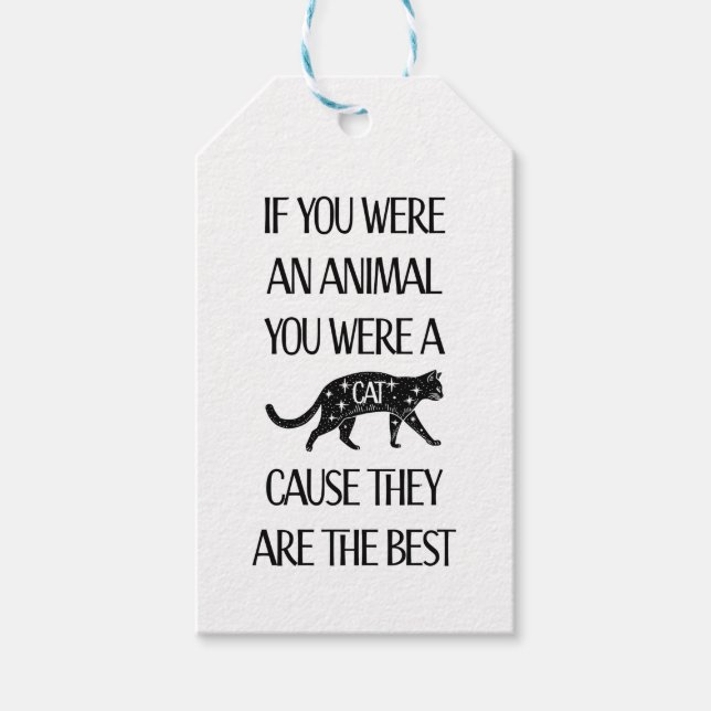 Katzen sind die besten. Geschenkmarke für Katzenli Geschenkanhänger (Vorderseite)