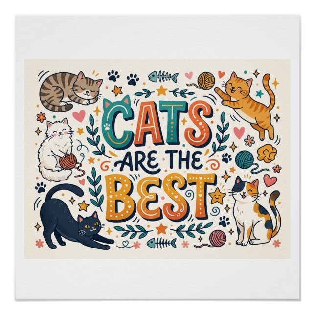 Katzen sind die Besten Poster (Vorderseite)
