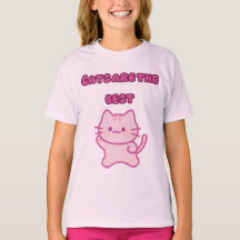 Katzen sind die besten süßen rosa Katze Kawaii T-
