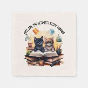 Katzen sind die ultimativen Lernbuddies Serviette