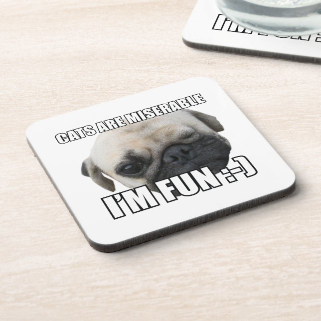 KATZEN SIND FEHLERBAR, ICH FREUE MICH :-) MEME GETRÄNKEUNTERSETZER (Linke Seite)