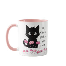 Katzen sind gut für das Herz, schwarze Kitty