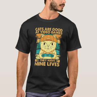 Katzen sind gut in Videospielen   Papa-Witze T-Shirt