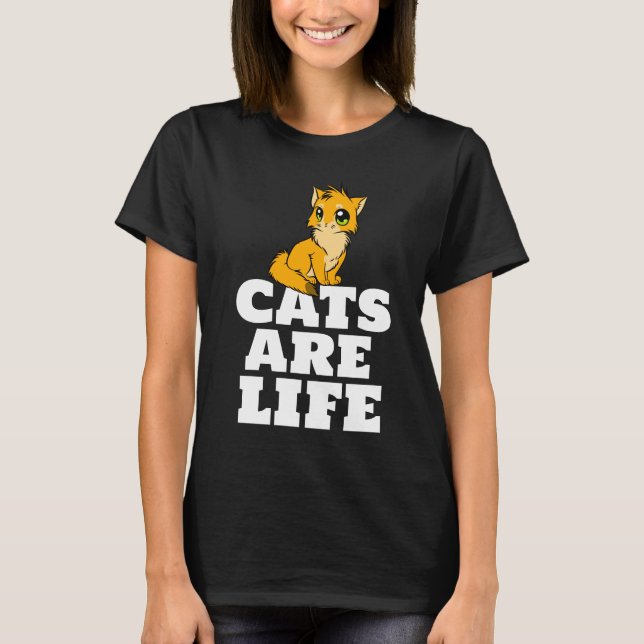 KATZEN SIND LEBENDE CAT-GINGER-T - SHIRT-T-SHIRTS T-Shirt (Vorderseite)