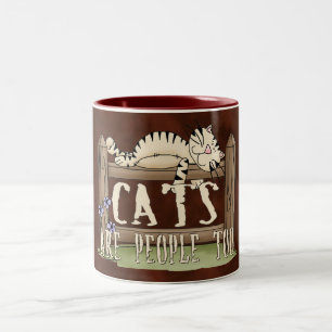 Katzen sind Leute auch Zweifarbige Tasse