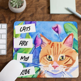 Katzen sind mein Stamm | Orangefarbene Katzen und  Mousepad