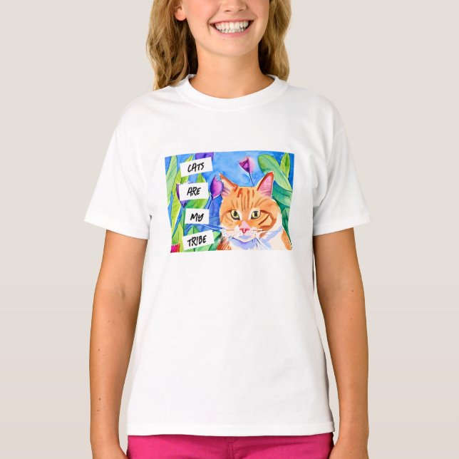 Katzen sind mein Stamm | Orangefarbene Katzen und  T-Shirt (Vorderseite)