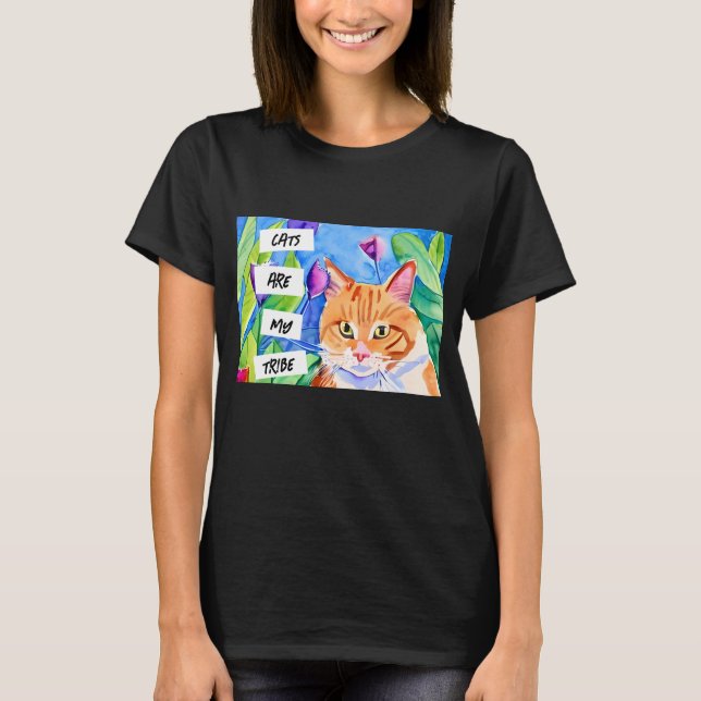 Katzen sind mein Stamm | Orangefarbene Katzen und  T-Shirt (Vorderseite)