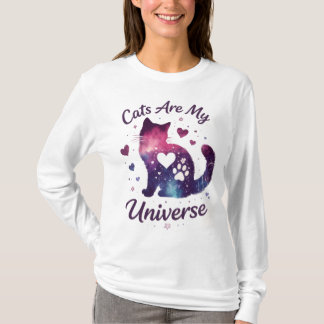 Katzen Sind Mein Universum Galaxy Sweatshirt T-Shirt