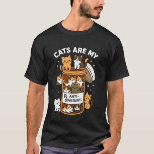 Katzen sind meine Antidepressiva  Psychische Gesun T-Shirt