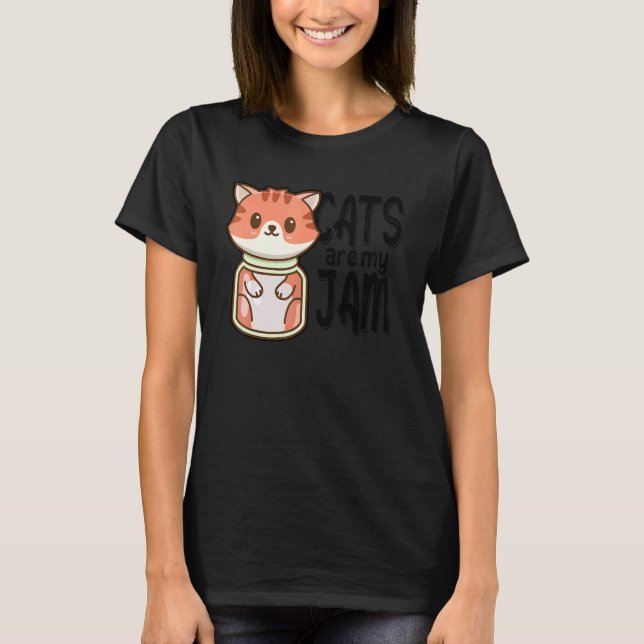 Katzen sind meine Jam Cat Eigentümer Katzen Traini T-Shirt (Vorderseite)