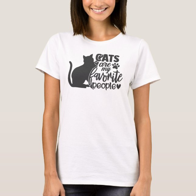 Katzen sind meine Lieblingsmenschen T-Shirt (Vorderseite)