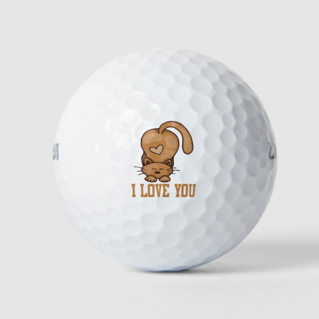 Katzen sind meine Lieblingstiere, die ich Liebe Ka Golfball (Vorderseite)