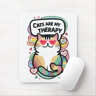 Katzen sind meine Therapie Mousepad