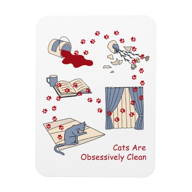 Katzen sind obsessiv sauber magnet (Vertikal)