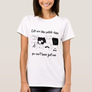 Katzen sind wie Kartoffelchip-//-Katzen-Gekritzel T-Shirt
