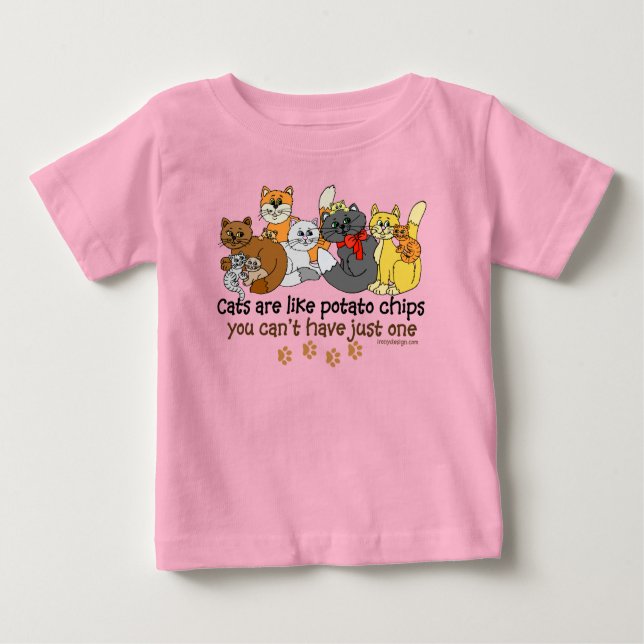 Katzen sind wie Kartoffelchips Baby T-shirt (Vorderseite)