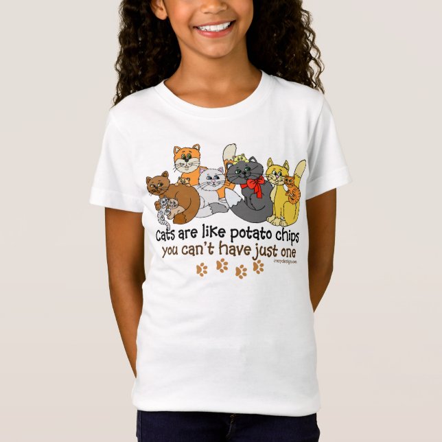 Katzen sind wie Kartoffelchips T-Shirt (Vorderseite)